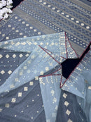 Powder Blue Original Handloom Hslfsilk Dhakai Jamdani With Golden Jori Work