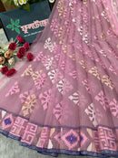 pink jamdani