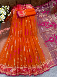 Orange Jamdani