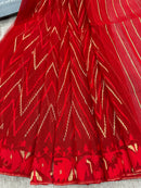 Red budget range halfsilk handloom jamdani saree with blouse piece
