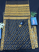 Black cotton jamdani saree with yellow threads work and Silver jori work & blouse piece.