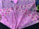 Lux Pink Original Handloom Hslfsilk Dhakai Jamdani Saree With Golden Jori Work and Magenta Threads Work