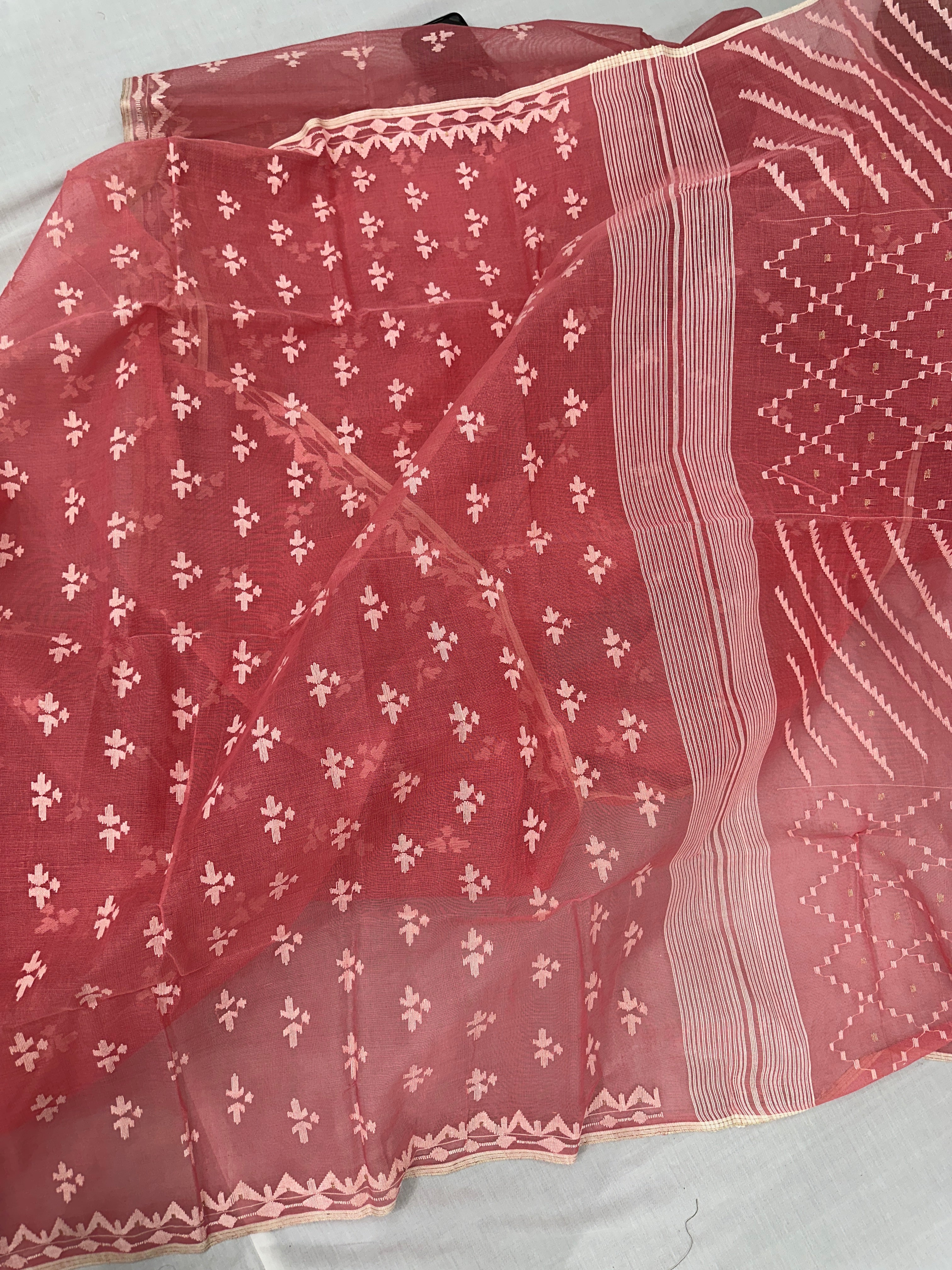 Pink jamdani