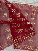 Maroon jamdani