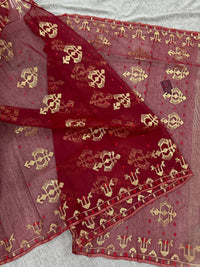 Maroon jamdani