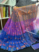 Tripple Shaded Original Handloom Halfsilk Dhakai Jamdani Saree With Multiple Threads Work