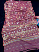 Excellent Jamdani Saree With Multiple Jori work.