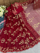 Maroon jamdani