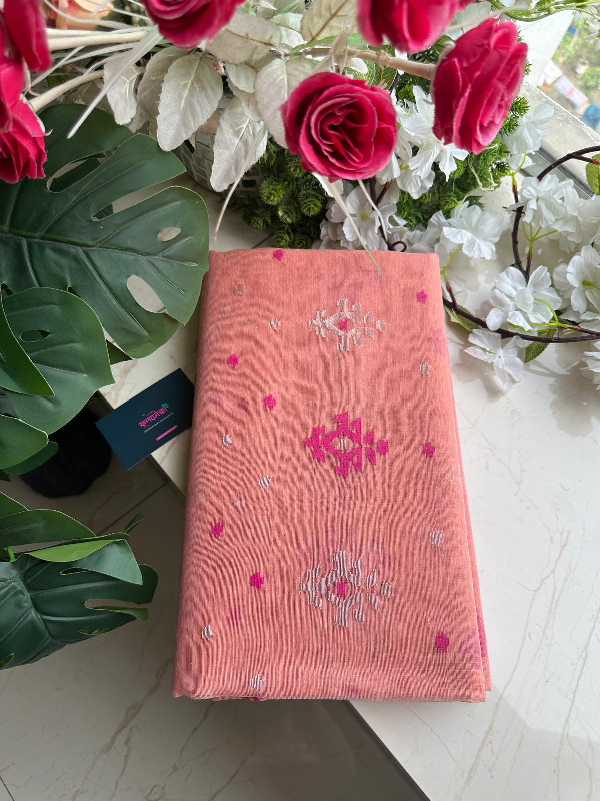 Pink jamdani