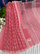 Pink jamdani