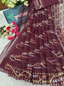 Maroon jamdani
