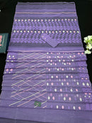 Deep Lavender Original Handloom Halfsilk Dhakai Jamdani Saree With Multiple Threads Work