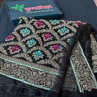 Black Muslin Saree