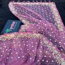 Pink Muslin Saree