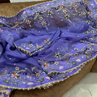 Light Blue Muslin Saree
