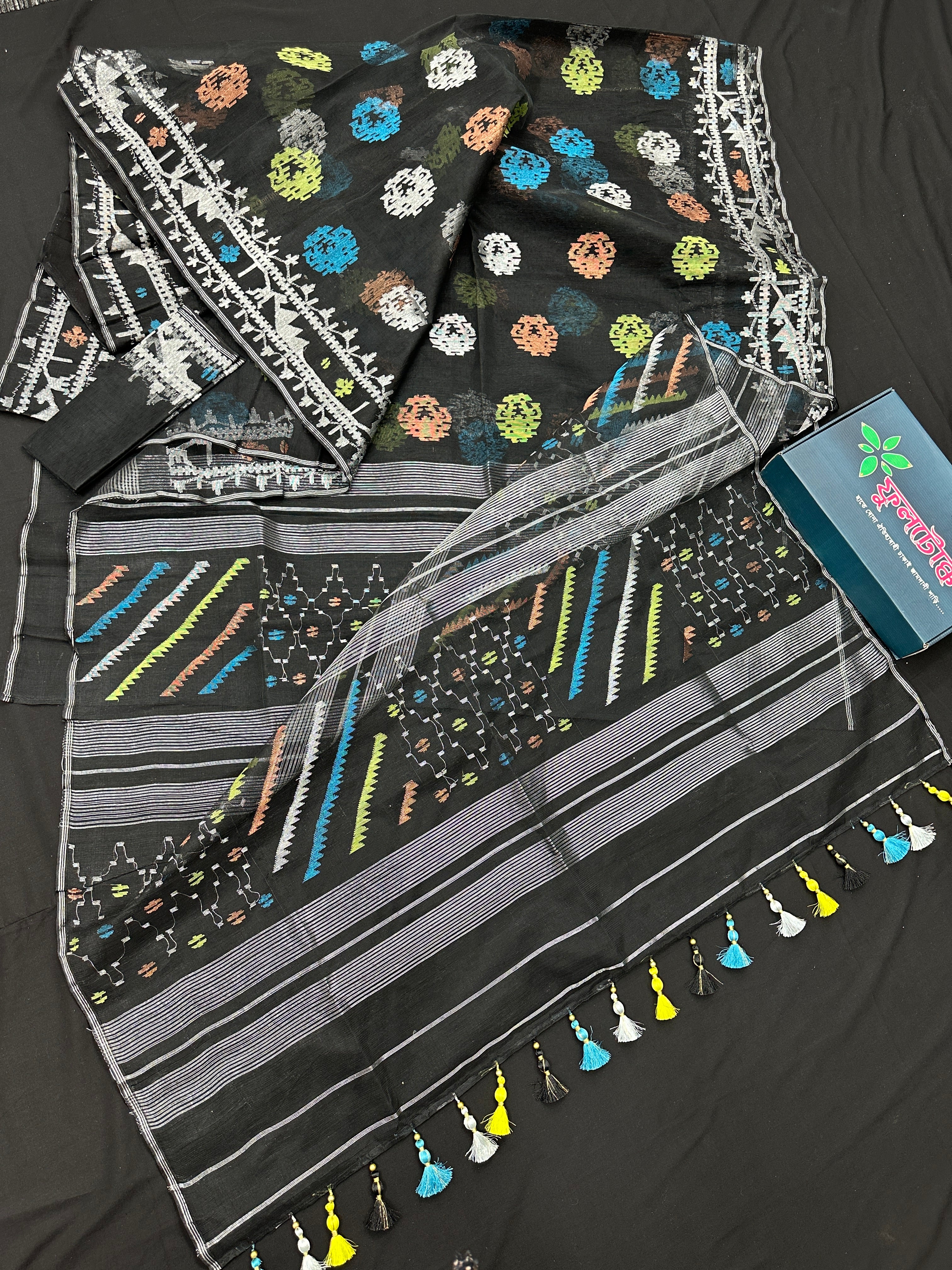 Raw Jamdani Black