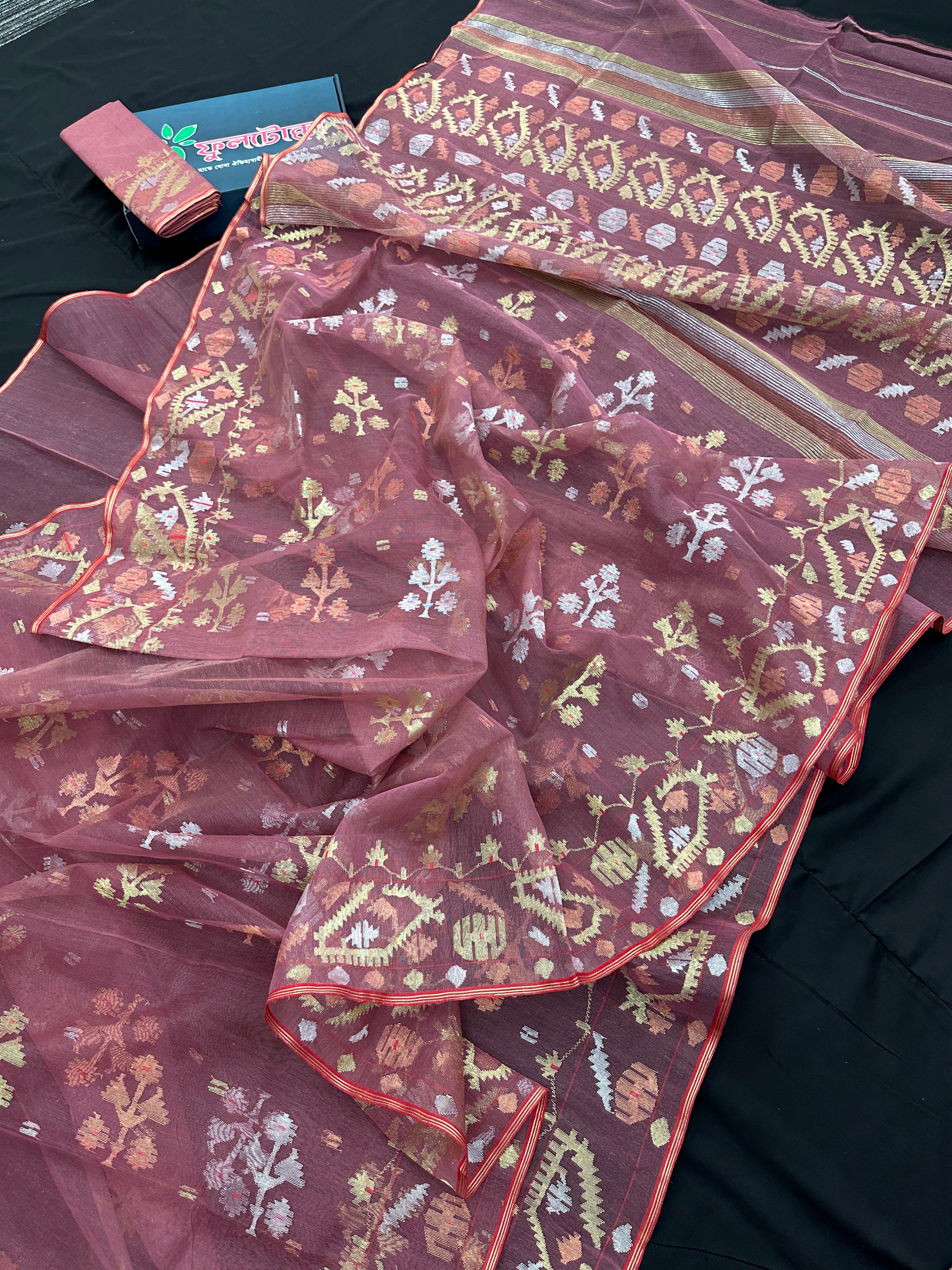 Raw Jamdani Saree