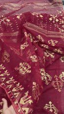 Maroon jamdani