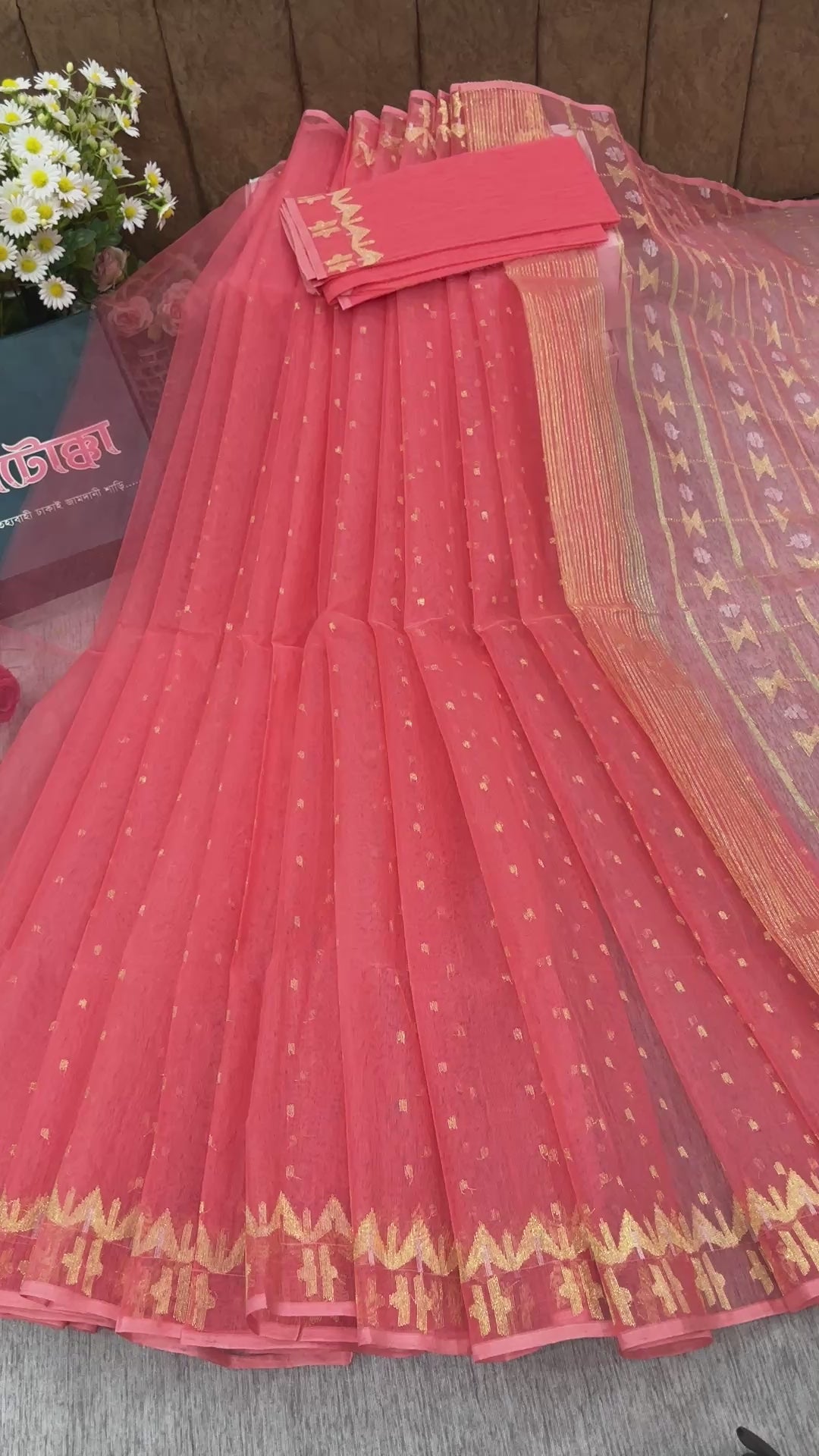 pink jamdani