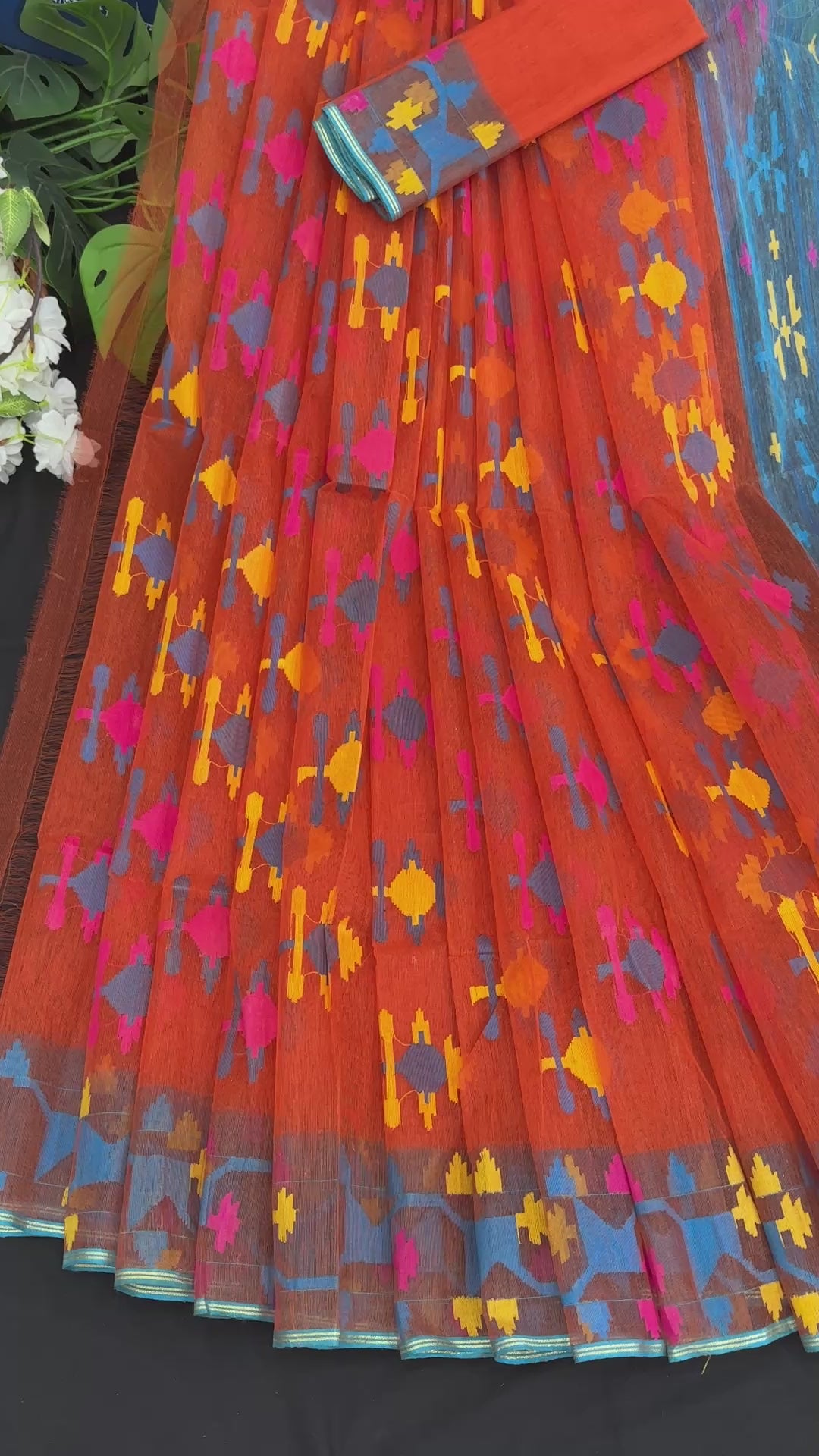 Orange jamdani