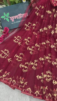 Maroon jamdani