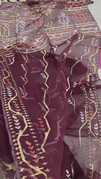 Maroon jamdani