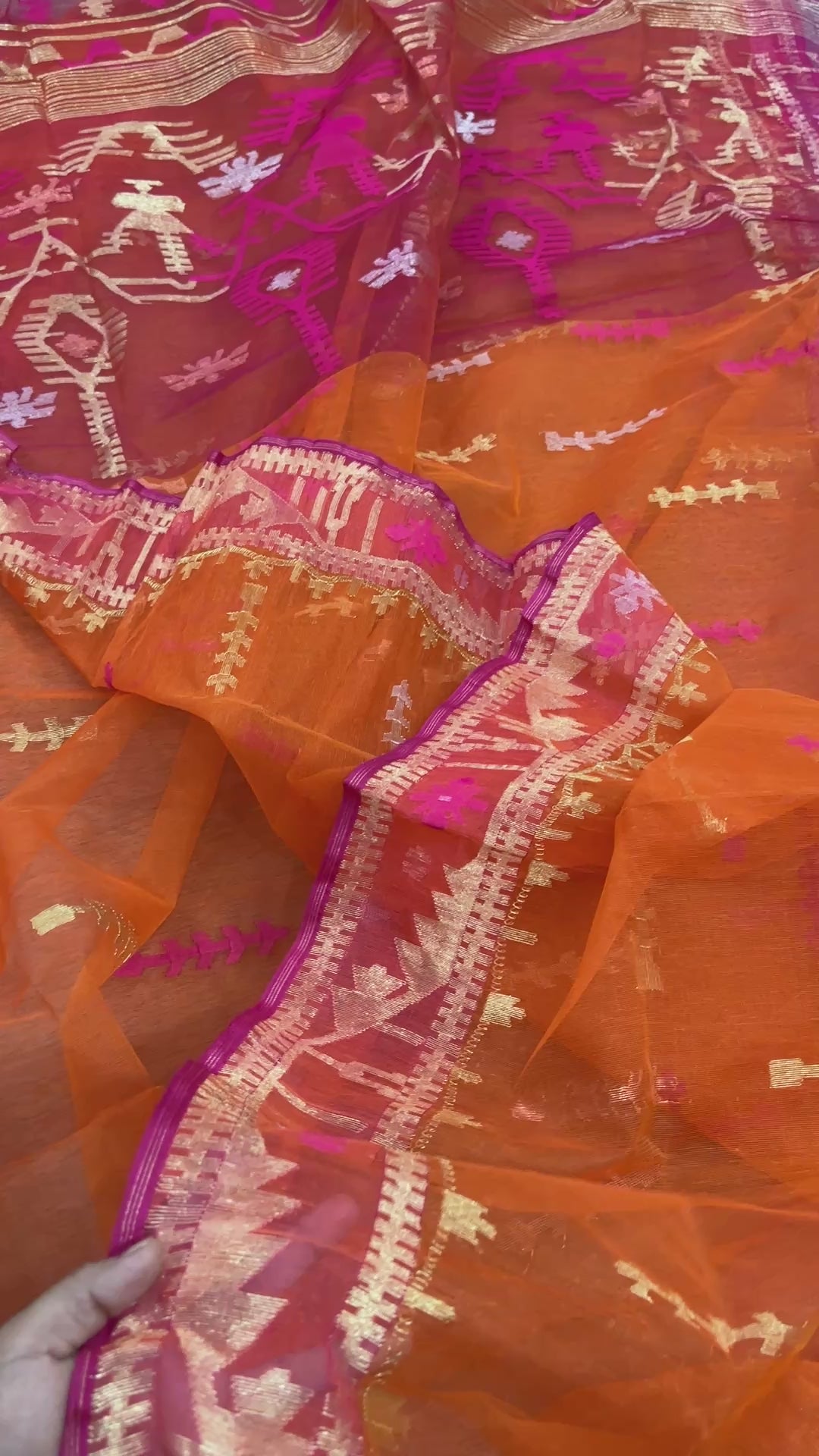 Orange Jamdani