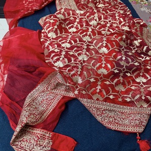 Red Pure Muslin Silk Saree PreOrder