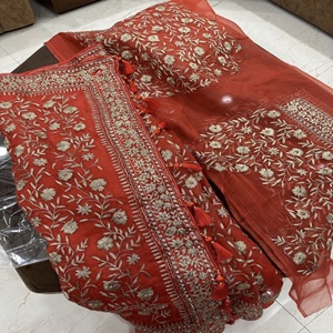 Maroon Muslin Silk saree PreOrder