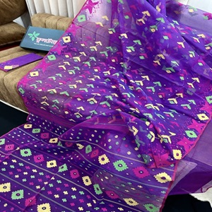 Purple Jamdani Saree 84 Count with Blouse